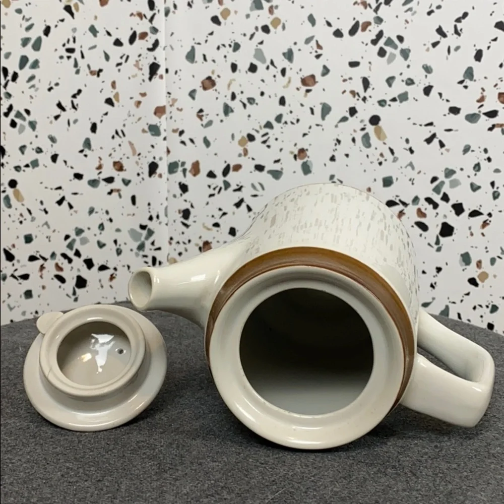 Vintage stoneware 70s teapot
